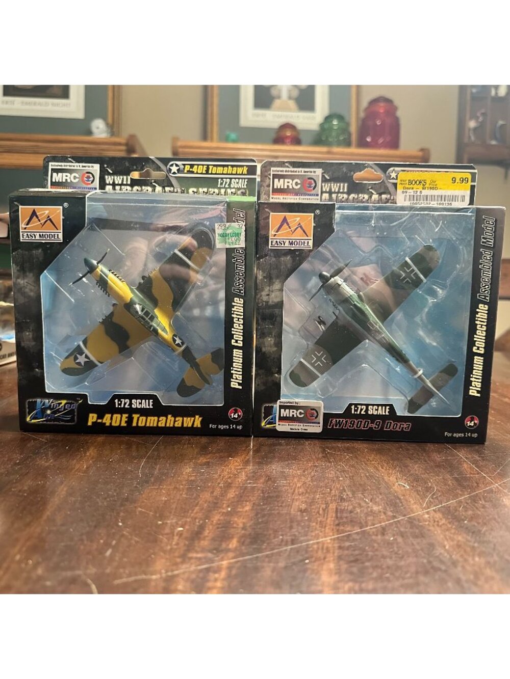 Easy Model 1:72 Scale WWII Aircraft Series P-40E Tomahawk & Fw190D-9 Dora